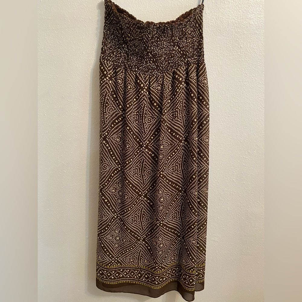 MSK Dillard's 12 Brown Maxi Tank Dress Lined Forest Coquette Dainty Romantic - Picture 5 of 10